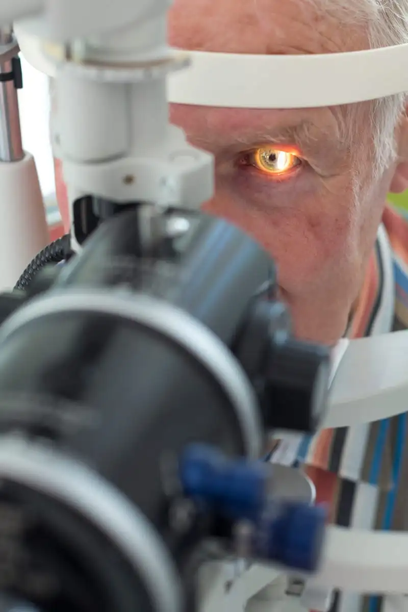 Ophthalmic surgeon consulting a patient before cataract surgery in Istanbul, Turkey