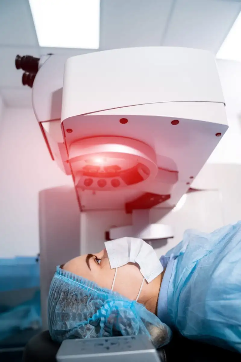 Refractive surgeon preparing an international patient for LASIK eye surgery in Istanbul, Turkey