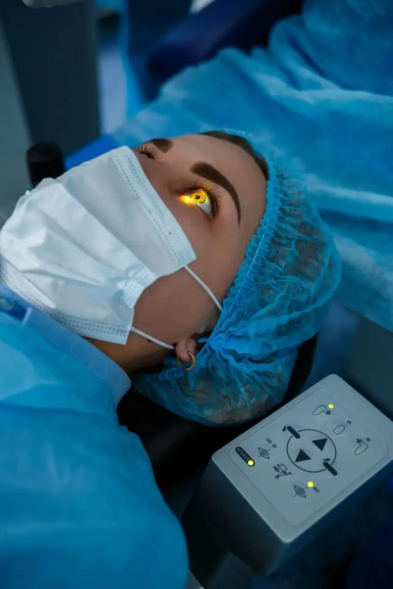 Eye surgeon consulting a patient before ReLEx SMILE laser eye surgery in Istanbul, Turkey