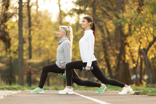 two women exercising